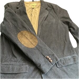 LL Bean corduroy Sport jacket Blue mens 46 Tall. Elbow Patches Preppy Classic‎